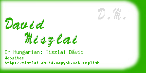 david miszlai business card