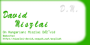 david miszlai business card